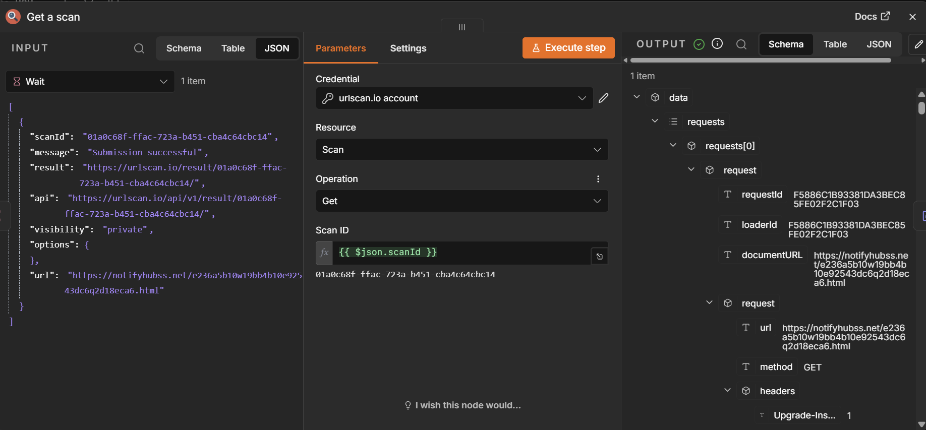 URLScan.io get scan node