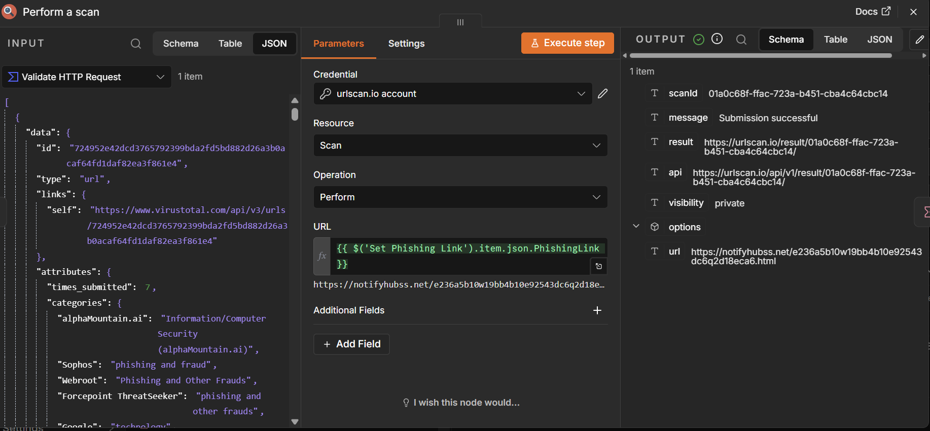 URLScan.io perform scan node